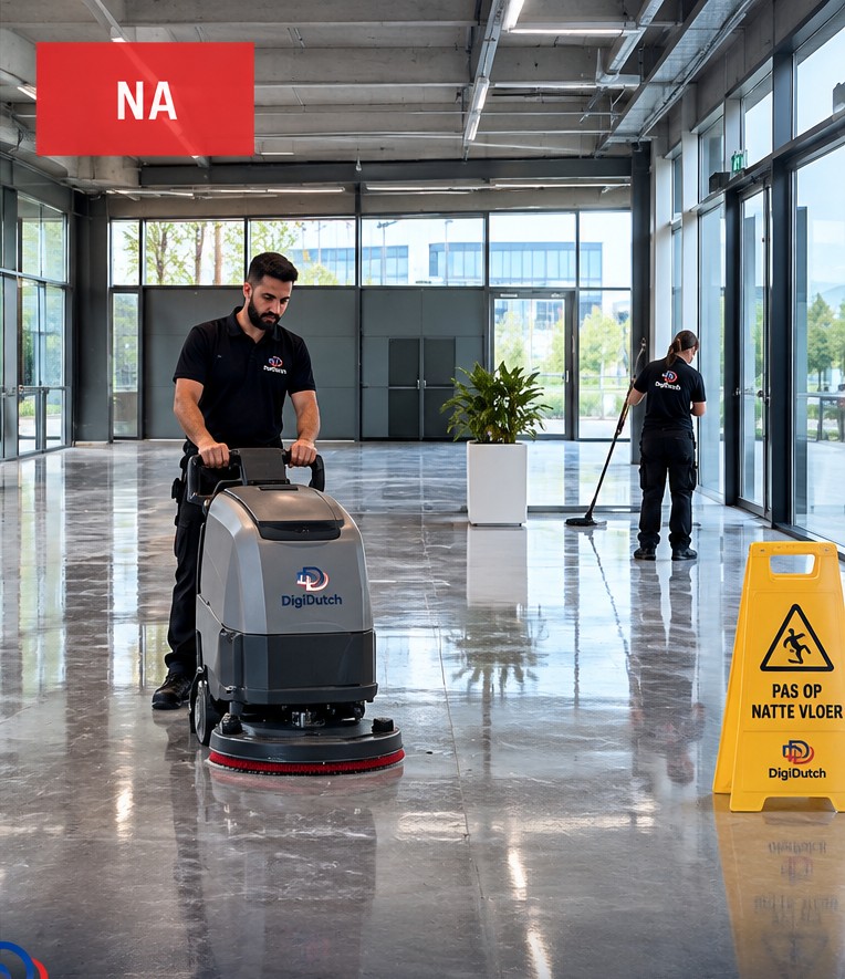 Harde vloer na machinale reiniging door Digidutch